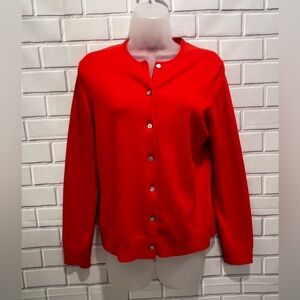 LANDS END women orange cardigan/ size XS 2-4